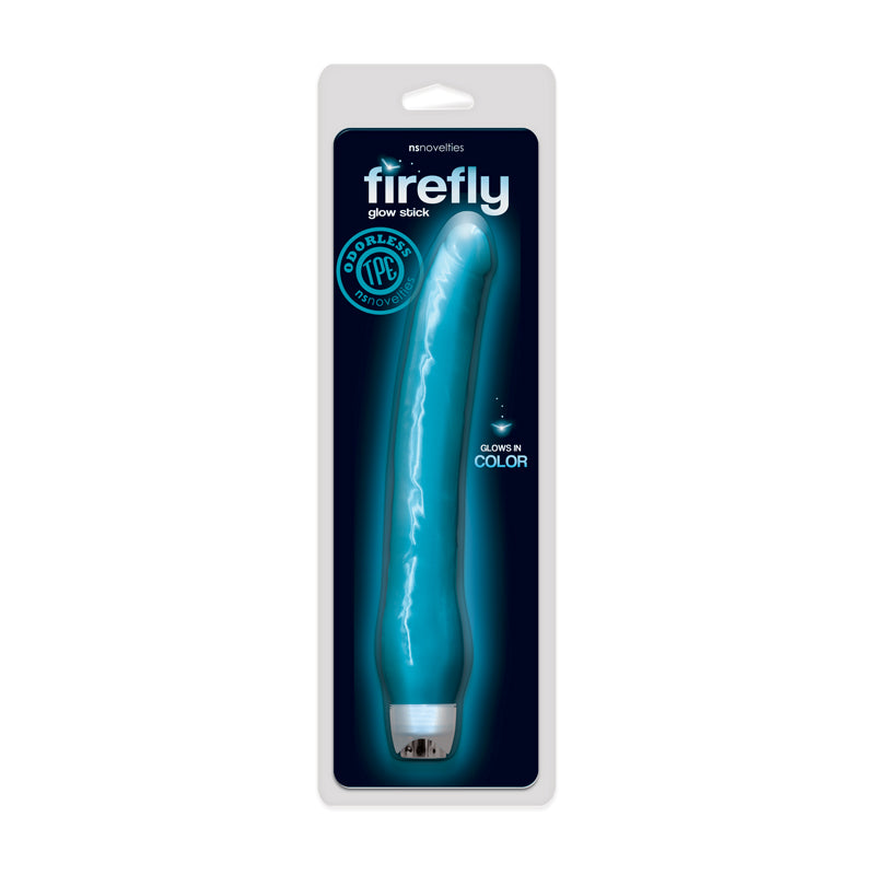 Firefly Glow Stick 11 in. Vibrating Dildo Blue