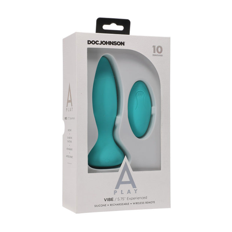 A-Play Vibe Experienced Rechargeable Silicone Anal Plug with Remote Teal