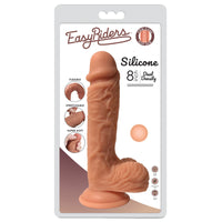 Curve Toys Easy Riders 8 in. Dual Density Silicone Dildo with Balls & Suction Cup Light