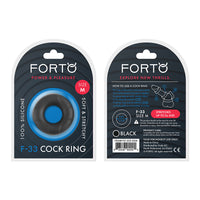 Forto F-33 Liquid Silicone Cockring Medium Black