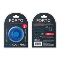 Forto F-33 Liquid Silicone Cockring Large Blue