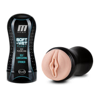 Blush M for Men Soft + Wet Pussy with Pleasure Orbs Self-Lubricating Vagina Stroker Beige