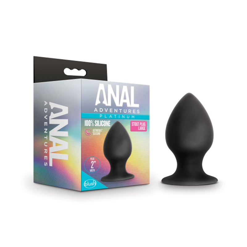 Blush Anal Adventures Platinum Silicone Anal Stout Plug Large Black