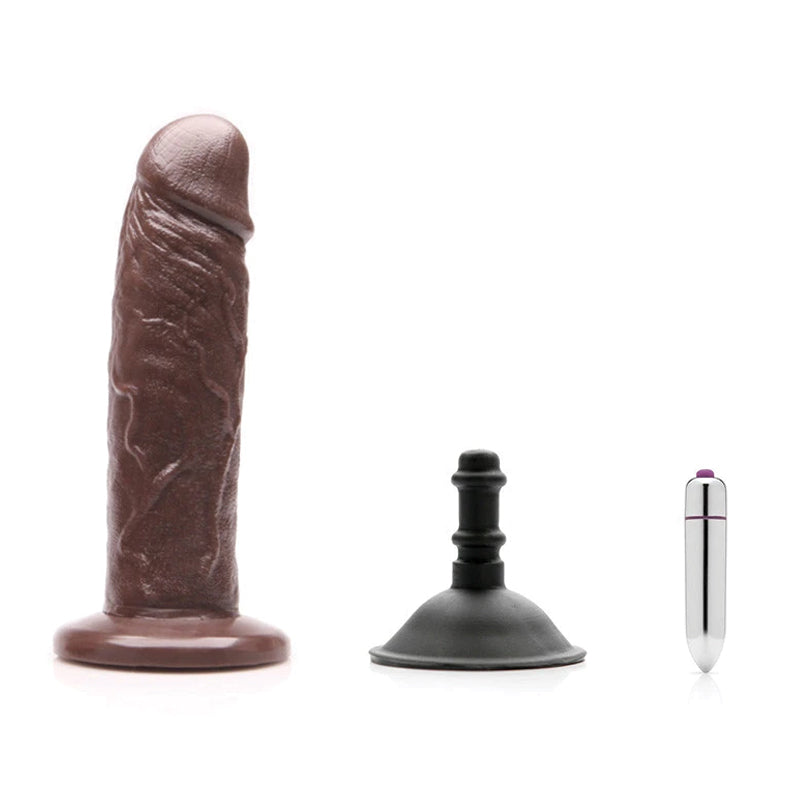 Tantus Sam O2 Vibrating Dual Density Dildo Kit Espresso