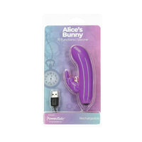 Powerbullet Alice's Bunny Rechargeable Bullet Vibrator with Silicone Rabbit Sleeve Purple