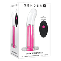 Gender X Pink Paradise Rechargeable Remote-Controlled Vibrating Curved Anal Plug Clear/Pink