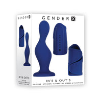 Gender X In's & Out's Rechargeable 5 in. Silicone Dildo and Vibrating Silicone Stroker Set Blue