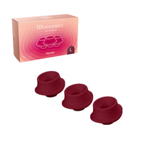 Womanizer 3-Pack Type A Replacement Stimulation Heads (For Premium, Classic, Liberty & Starlet 2) Bordeaux L