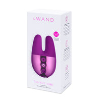 Le Wand Chrome Double Vibe Rechargeable Silicone Mini Vibrator Dark Cherry