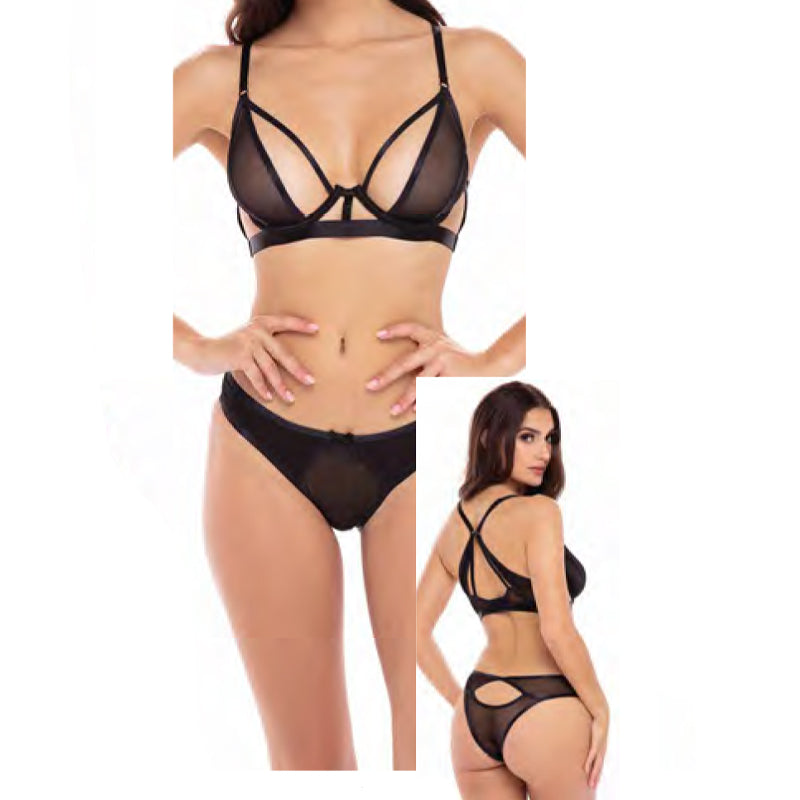 RR New In Town 2Pc Bra Set Black SM