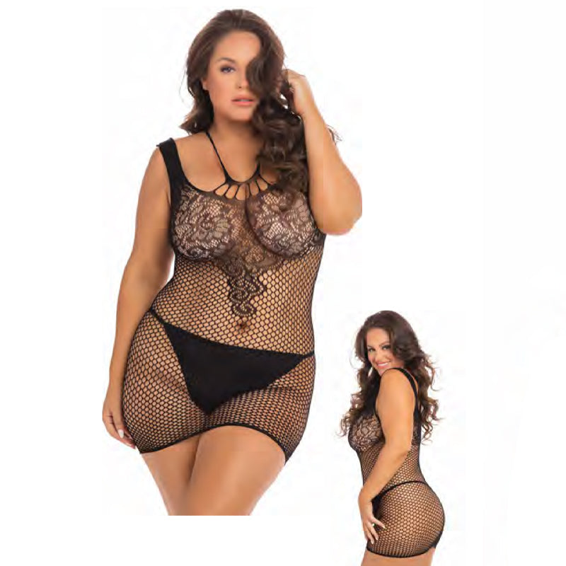 RR Absolutist Lace And Net Dress Blk Q
