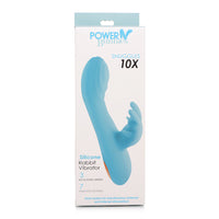 Curve Toys Power Bunny Snuggles Rechargeable Silicone Rabbit Vibrator Teal