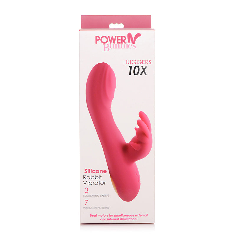 Curve Toys Power Bunny Huggers Rechargeable Silicone Rabbit Vibrator Red