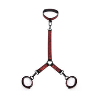 Fifty Shades of Grey Sweet Anticipation Faux Leather Reversible Velcro Collar and Wrist Cuffs Red/Black