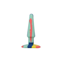 A-Play Groovy Silicone Anal Plug 5 in. Multi-Colored, Yellow