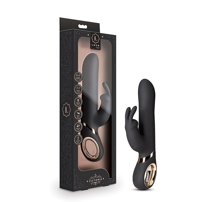 Blush Lush Victoria Rechargeable Silicone Rabbit Vibrator Black