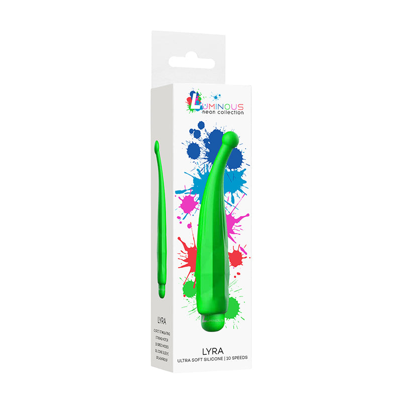 Luminous Lyra 10-Speed Bullet Vibrator With Silicone Pinpoint Sleeve Green