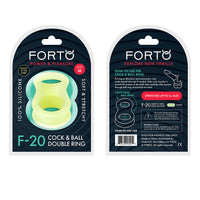 Forto F-20 Liquid Silicone Cockring & Ball Stretcher Medium Glow