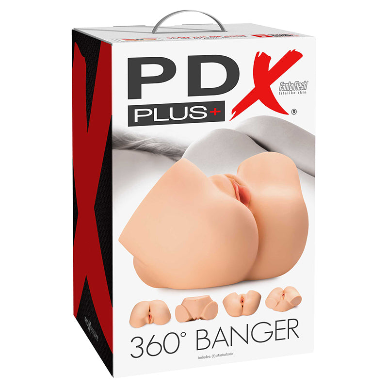 PDX Plus 360∫ Banger Dual Entry Masturbator Beige