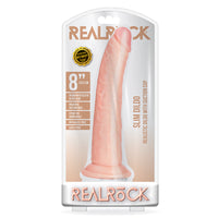 RealRock Realistic 8 in. Slim Dildo With Suction Cup Beige