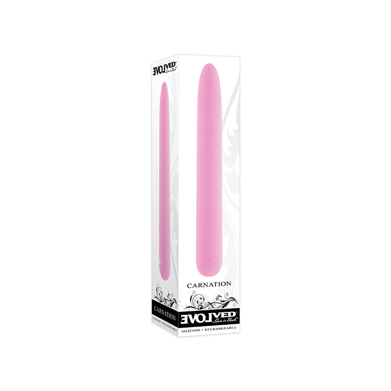 Evolved Carnation Rechargeable Silicone Slimline Vibrator Pink