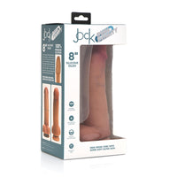 Curve Toys Jock Dual Density 8 in. Silicone Dildo with Balls & Suction Cup Light