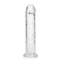 RealRock Crystal Clear Straight 7 in. Dildo Without Balls Clear