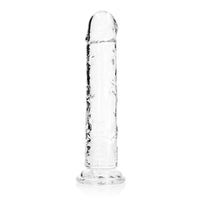 RealRock Crystal Clear Straight 11 in. Dildo Without Balls Clear