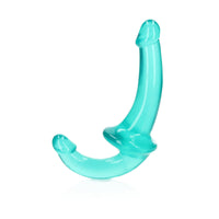 RealRock Crystal Clear 6 in. Strapless Strap-On Dildo Turquoise