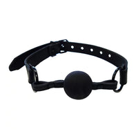 Rouge Leather Ball Gag Black with Black Accessories