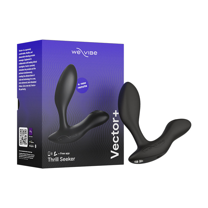 We-Vibe Vector+ Rechargeable Remote-Controlled Silicone Dual Stimulation Prostate Massager Charcoal Black