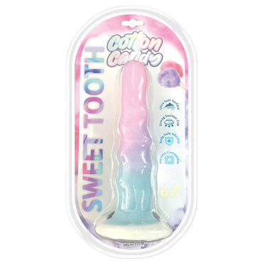 Cotton Candy Sweet Tooth 6.7 in. Silicone/TPE Dildo