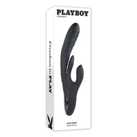 Playboy Rapid Rabbit Rechargeable Silicone Dual Stimulation Vibrator Black