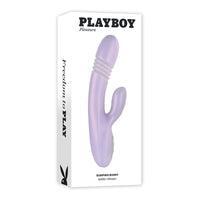 Playboy Bumping Bunny Rechargeable Thrusting Warming Silicone Dual Stimulation Vibrator Opal