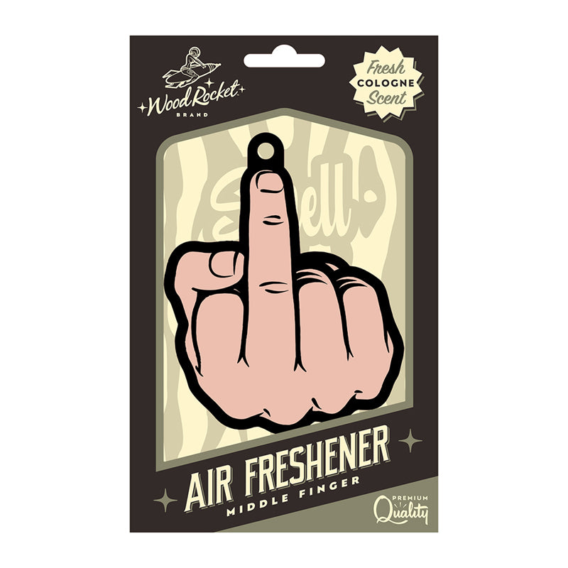 Wood Rocket Air Freshener Middle Finger Peach